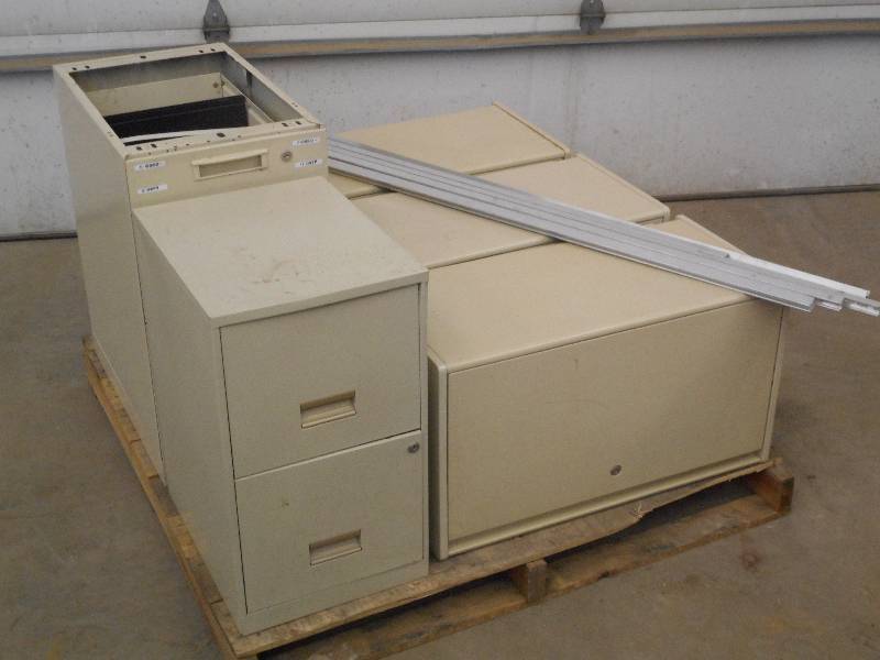 Lot Of (2) Steel File Cabinets & (3...