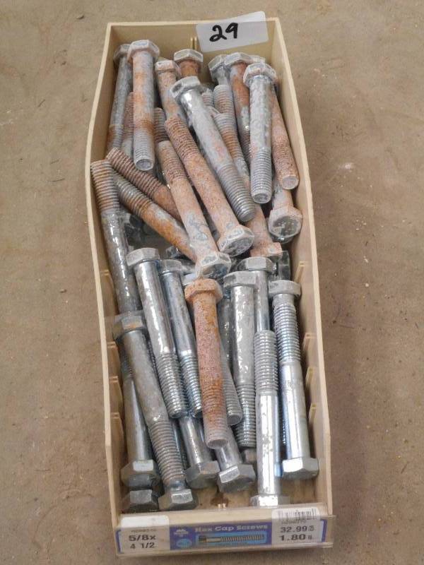 Bin Of 58x4.5 Hex Cap Screws ...
