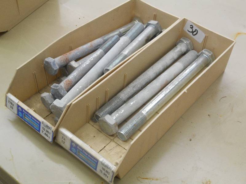 Bin Of 1x12 Hex Cap Screws & Bin ...