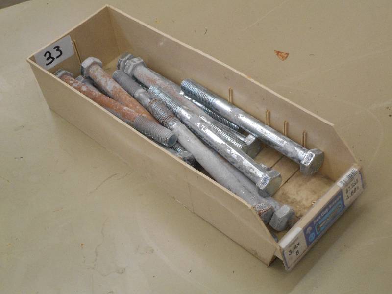 Bin Of 34x8 Hex Cap Screws ...