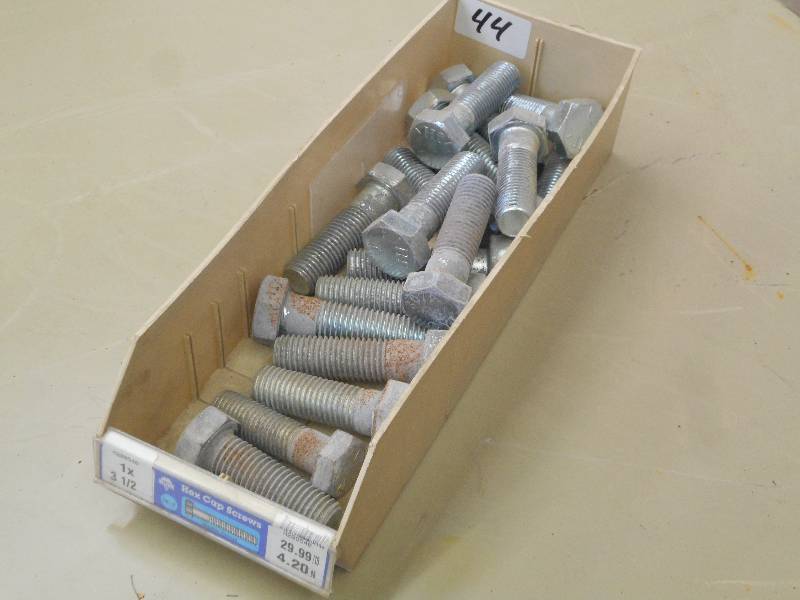 Bin Of 1x3.5 Hex Cap Screws ...