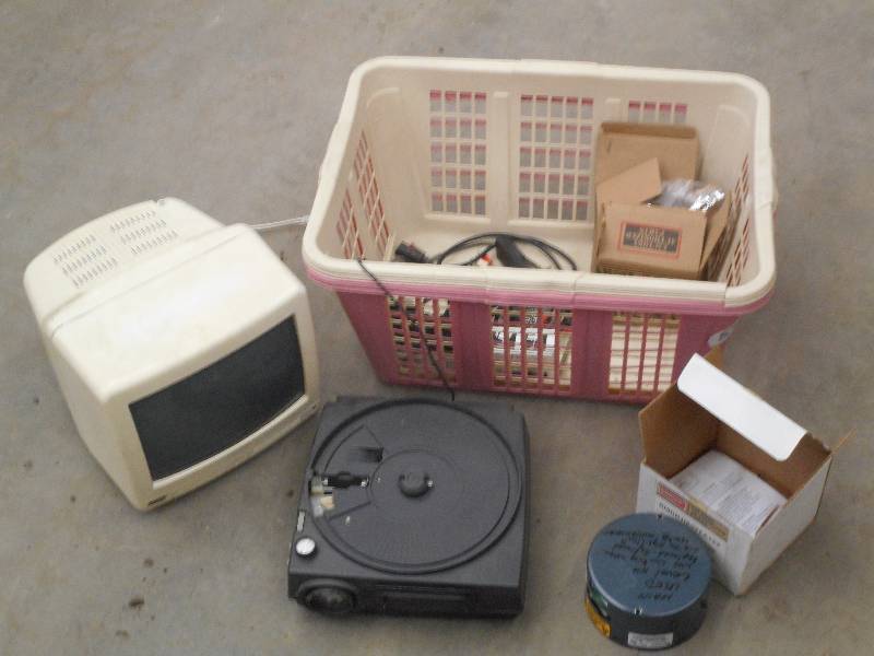 Basket Of Small T.V., Projector, M...
