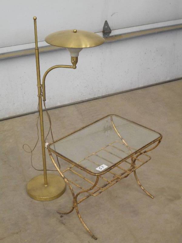 (1) Unique Steel-Framed End Table W...