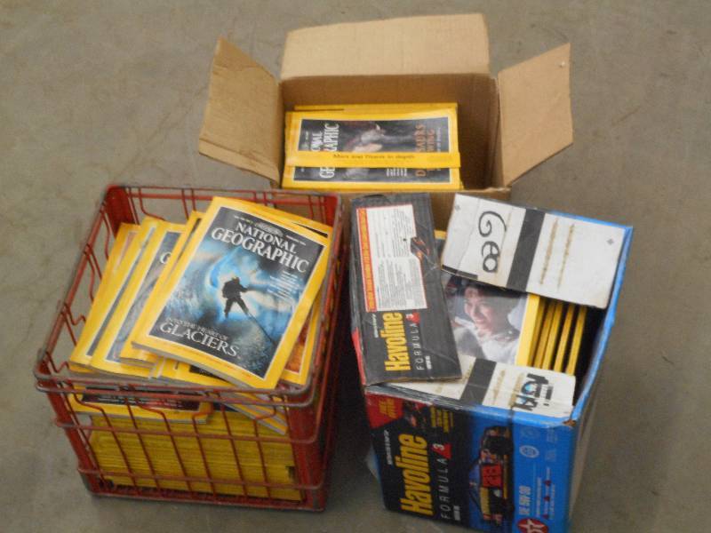 (3) Boxes Full Of National Geograph...