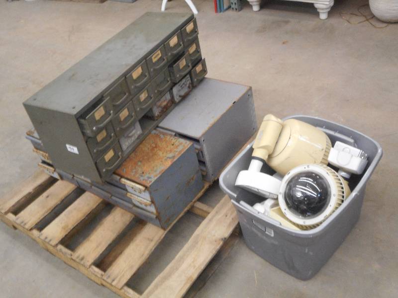 Pallet Lot Steel Parts Bins, Secur...