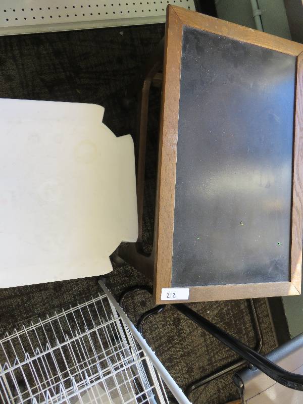 rolling rack and small tables