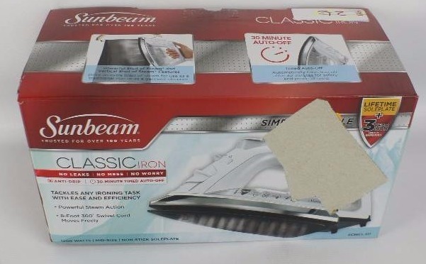 Sunbeam Classic 1200 Watt Mid-size Anti-Drip Non-Stick Soleplate Iron
