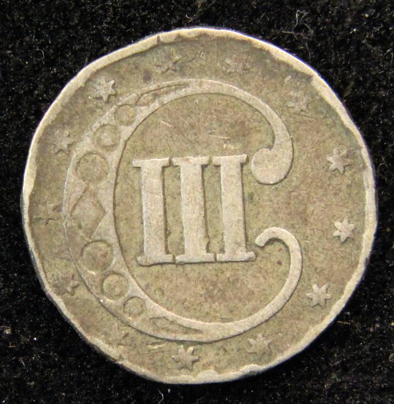 1852 THREE CENT SILVER