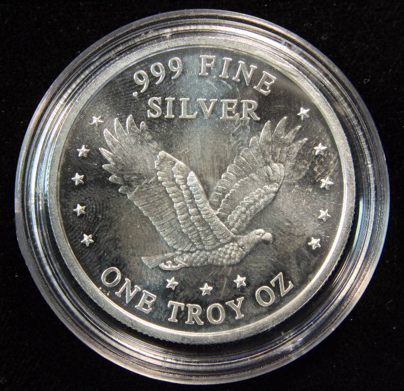 1 TROY OZ. .999 FINE SILVER STANDING LIBERTY DESIGN IN AIRTITE HOLDER