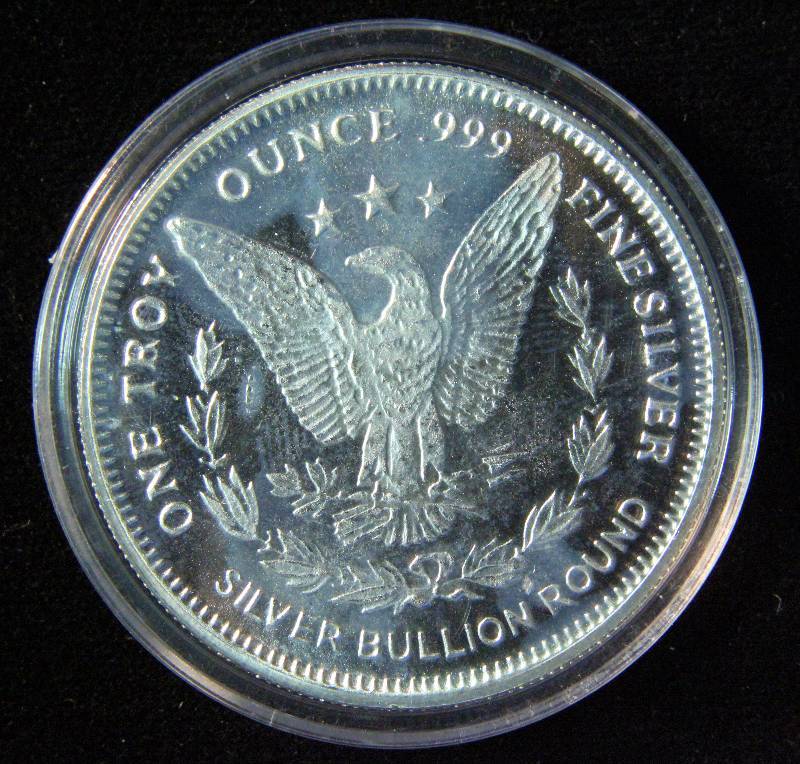 1 TROY Oz. .999 FINE SILVER ROUND MORGAN DOLLAR DESIGN IN AIRTITE