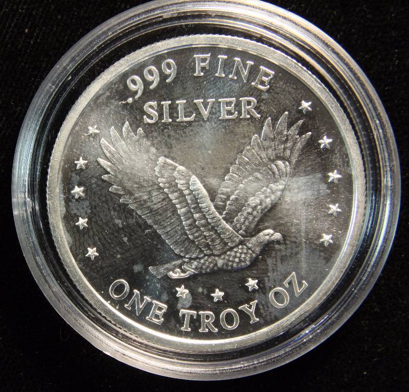 1 TROY OZ. .999 FINE SILVER STANDING LIBERTY DESIGN IN AIRTITE HOLDER