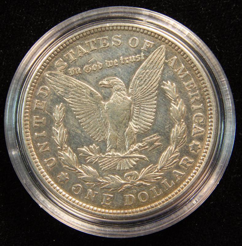 1921-D MORGAN SILVER DOLLAR AU DETAILS CLEANED IN AIRTITE HOLDER