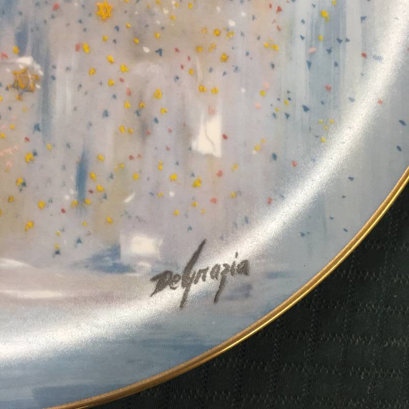lot 110 image: Collectible Signed Ted De Grazia plate Holidays thru Children series FESTIVAL of LIGHTS 1976 Fairmont Fine China