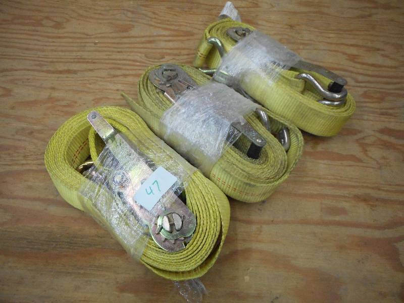 lot 47 image: (3) Heavy Duty Ratchet Straps ...