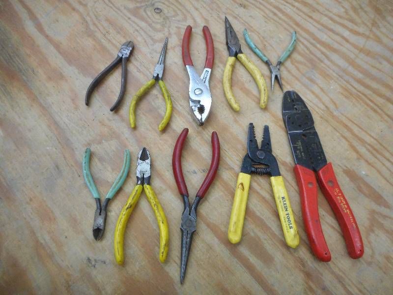 lot 73 image: Lot Of Assorted Pliers, Snips, Stri...