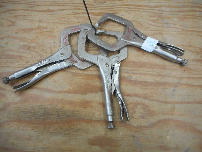 lot 77 image: (3) Large Vise Grip Clamps ...