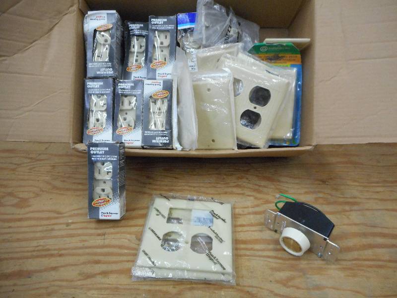 lot 84 image: Box Full Of Assorted Ivory Outlets,...