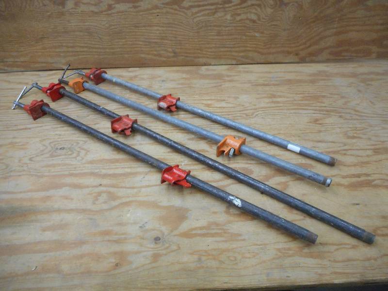 lot 101 image: (4) 3ft Steel Bar Clamps ...