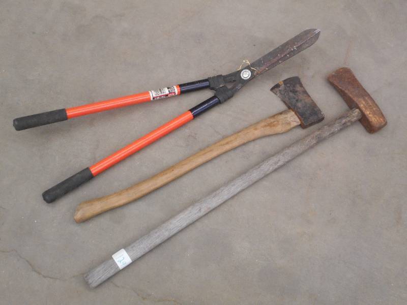 lot 129 image: (2) Axes & (1) Pruning Shear ...
