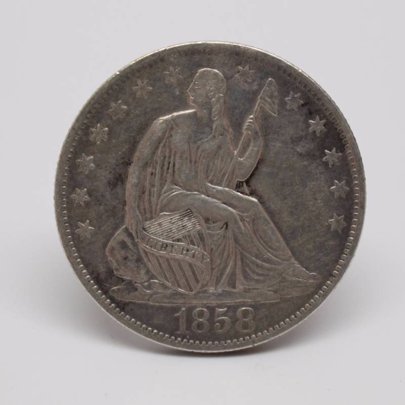 1858-O Seated Half Dollar VF condition
