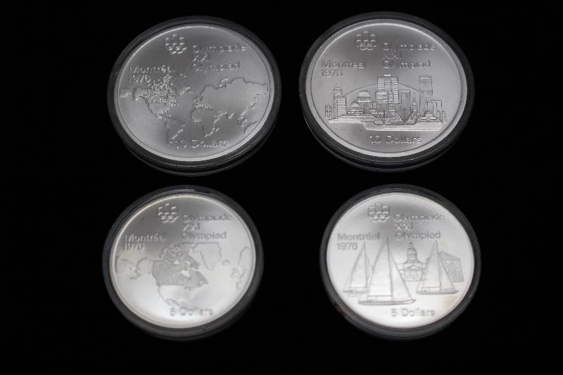 Set of 4 1976 Silver Canadian Olympiade Coins