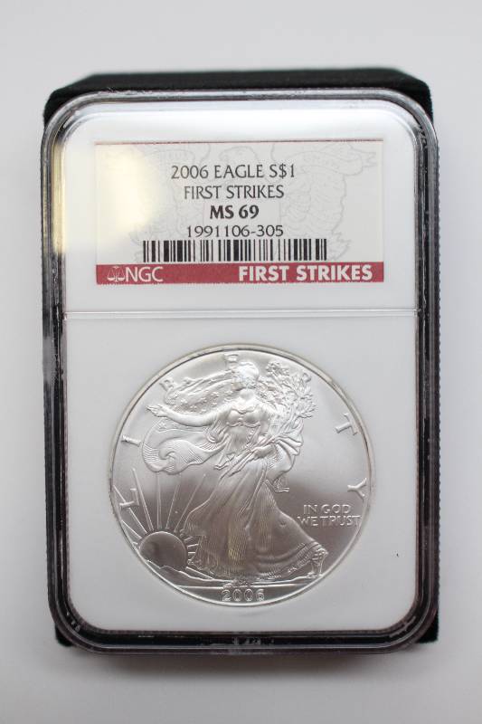2006 Silver American Eagle First Strikes Issues from NGC MS69