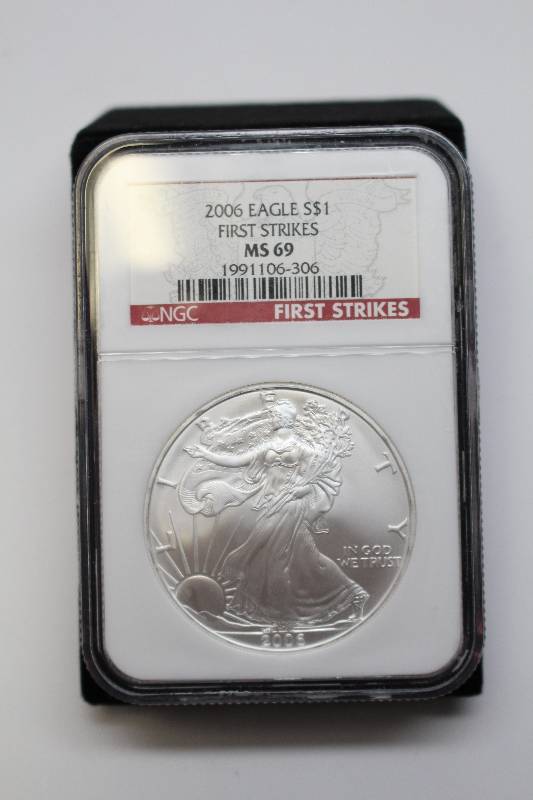 2006 Silver American Eagle First Strikes Issues from NGC MS69