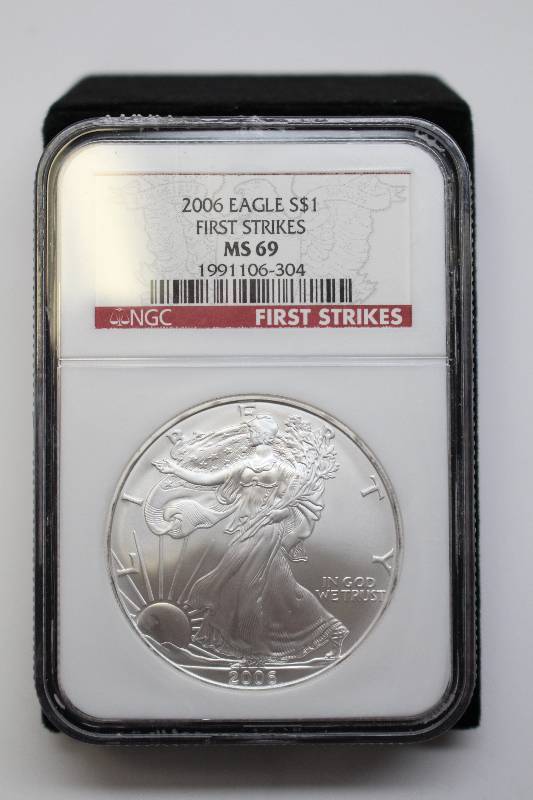 2006 Silver American Eagle First Strikes Issues from NGC MS69