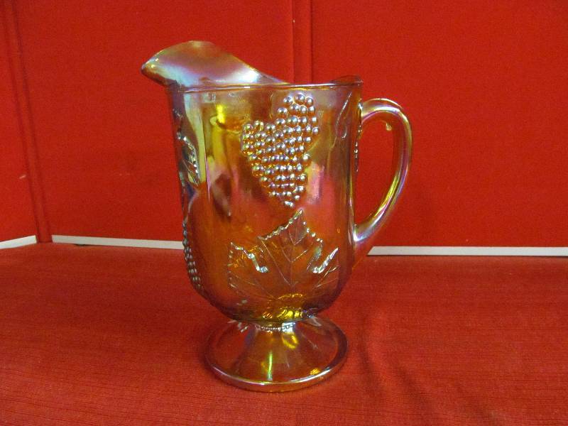 carnival glass pitcher