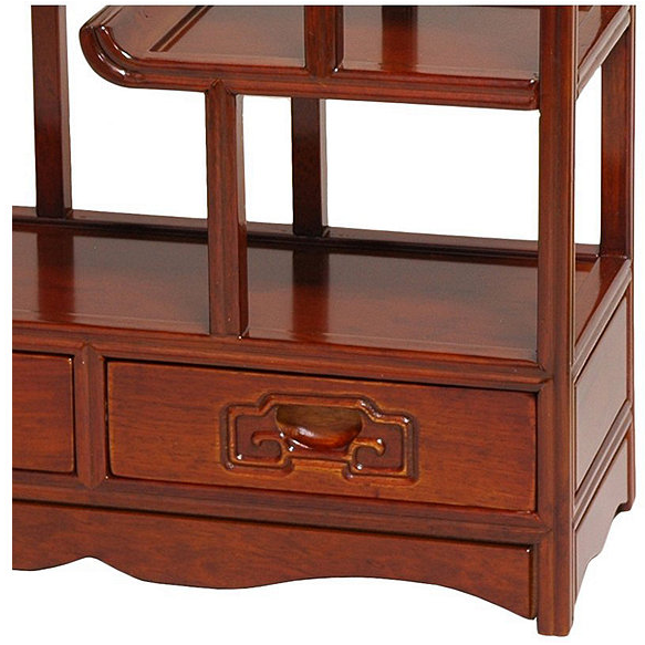 Rosewood Netsuke Curio Stand - Honey