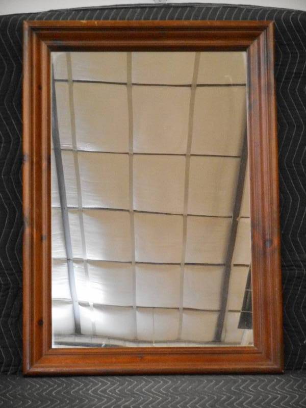 lot 23 image: 30x42 Wood Framed Mirror, Nice Co...