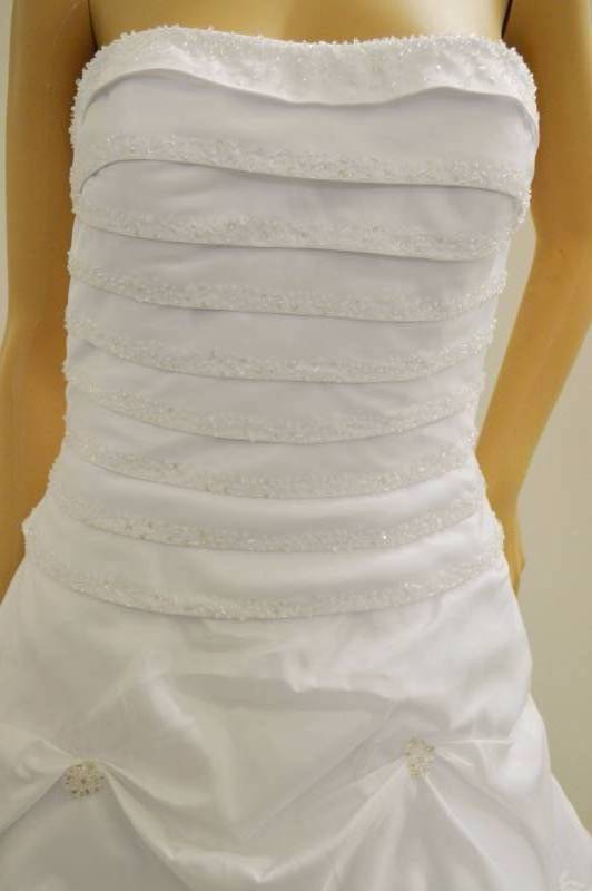 lot 14 image: White Ruffled & Pickup Bridal Gown