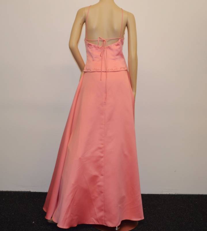 lot 42 image: Coral Satin Special Occasion Dress