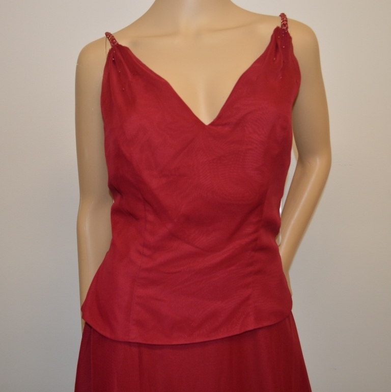 lot 59 image: Eden Maids  Dark Red 2 Piece Special Occasion Ensemble