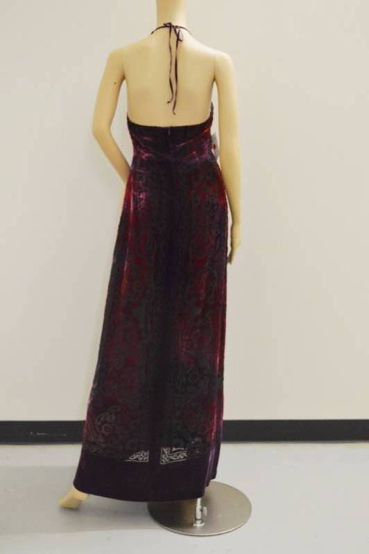 lot 77 image: Black Silk wVelvet Burnout Special Occasion Dress