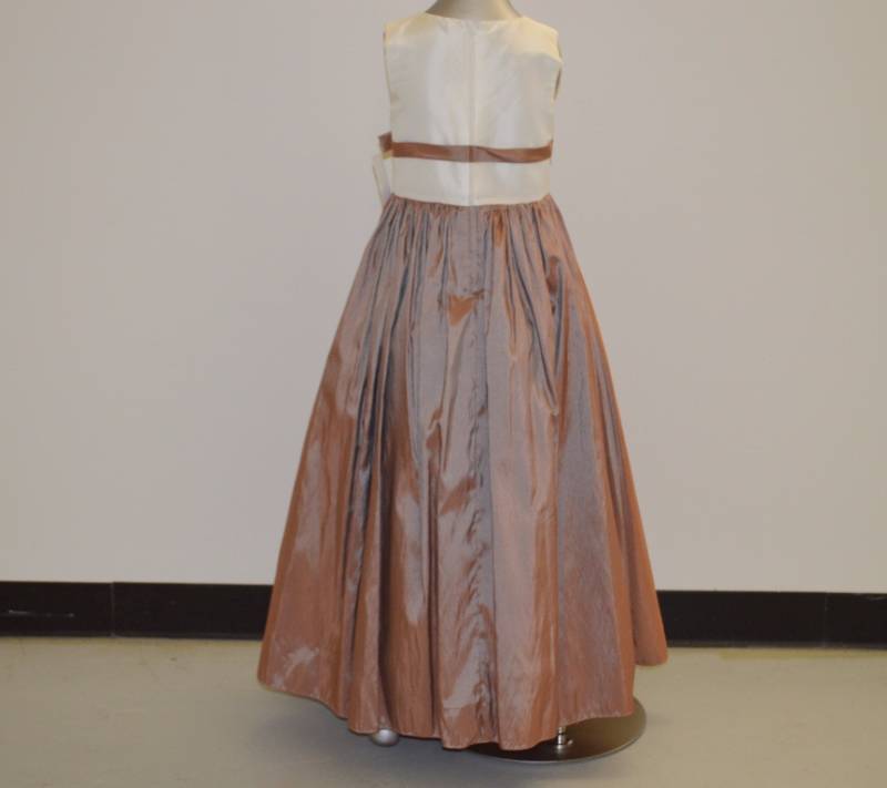 lot 93 image: Ivory& Copper Flower Girl Dress