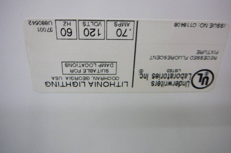 Recessed Fluorescent Light Fixture