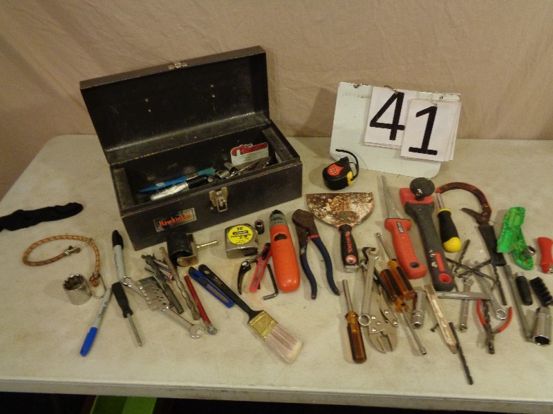 Metal Toolbox with Contents