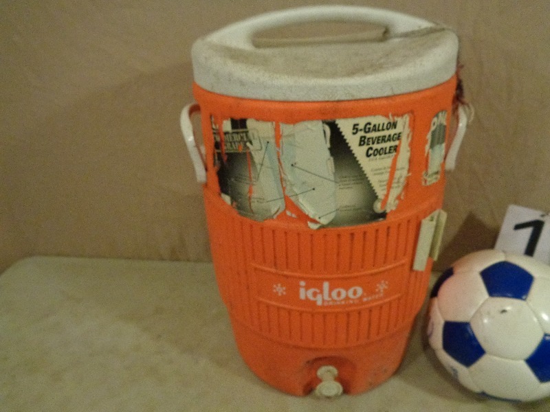 Igloo Drink Dispenser and Soccer Balls