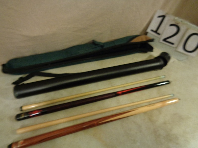 Pool Cues with Cases