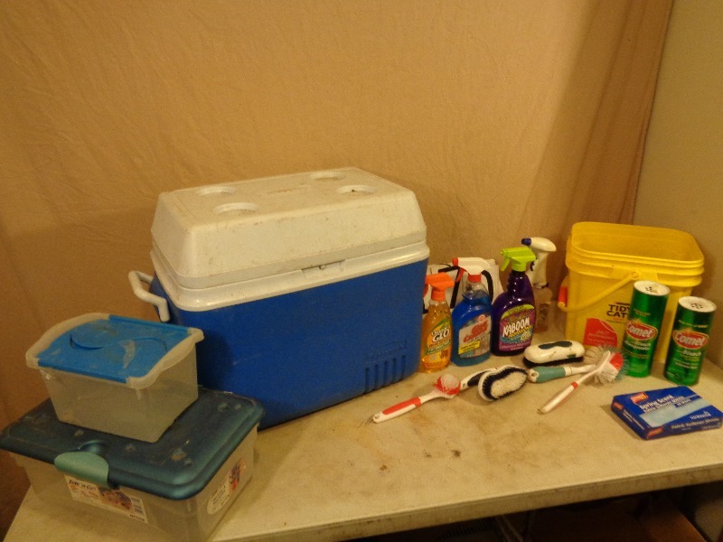 Cooler, Cleaning Supplies, and More