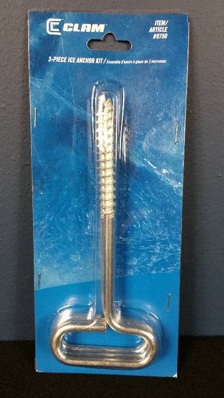 lot 67 image: Clam 3 Piece Ice Anchor Set