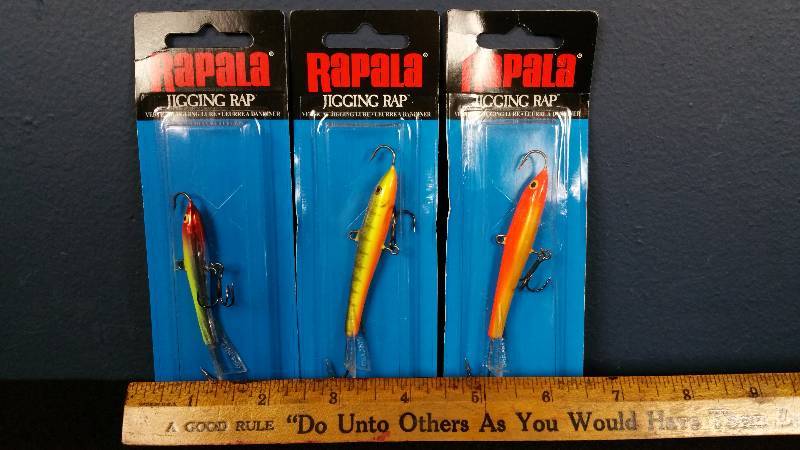 lot 107 image: Group of (3) Rapala Jigging Raps