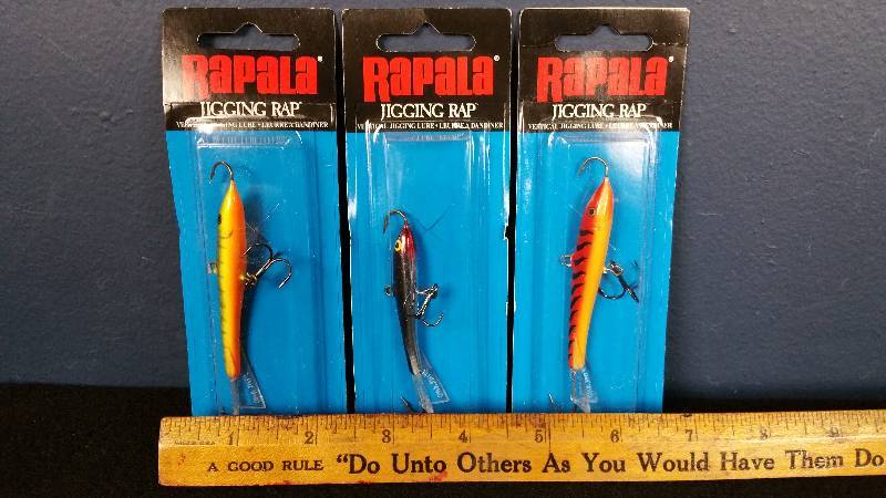 lot 110 image: Group of (3) Rapala Jigging Raps