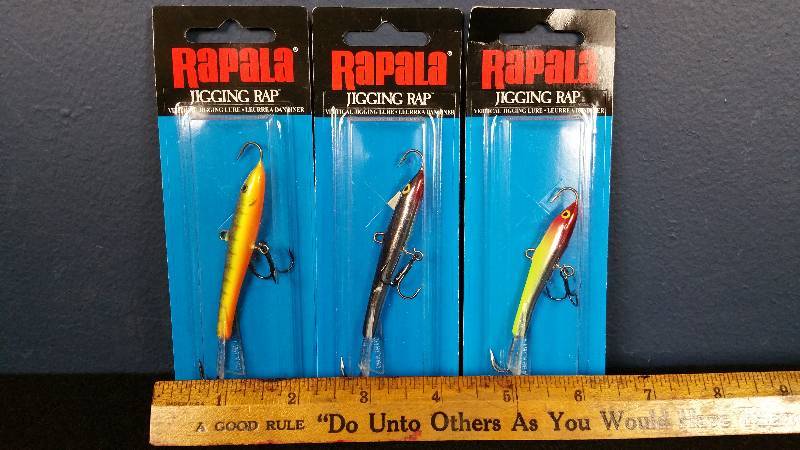 lot 111 image: Group of (3) Rapala Jigging Raps