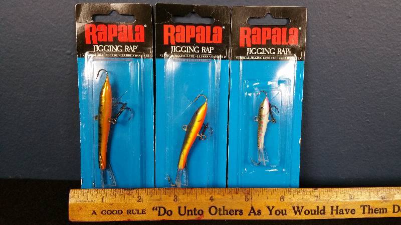 lot 112 image: Group of (3) Rapala Jigging Raps