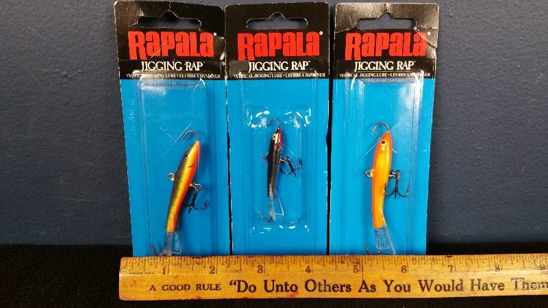lot 114 image: Group of (3) Rapala Jigging Raps