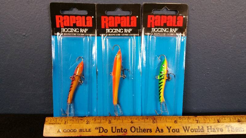 lot 115 image: Group of (3) Rapala Jigging Raps