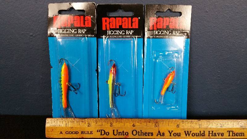 lot 117 image: Group of (3) Rapala Jigging Raps