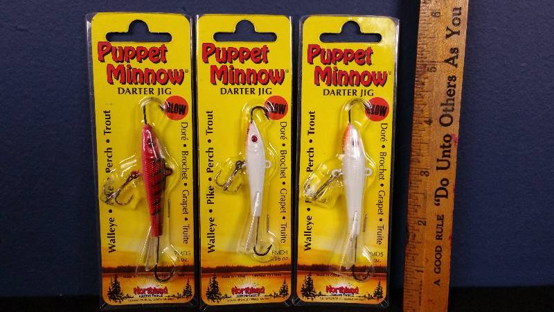 lot 129 image: Group of (3) Northland Puppet Minnows